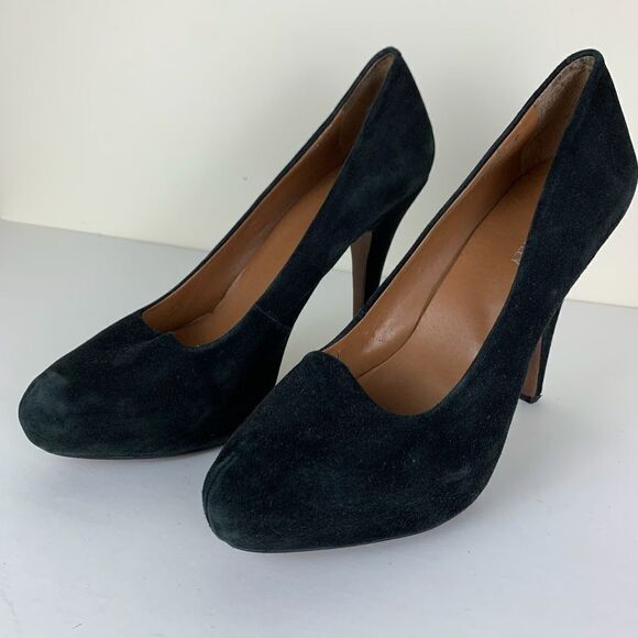 Cynthia Rowley Black Suede Platform Stilettos‎ - Picture 1 of 7